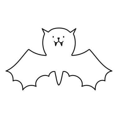 Cadılar bayramı kutlamaları için açık kanatlı yarasa