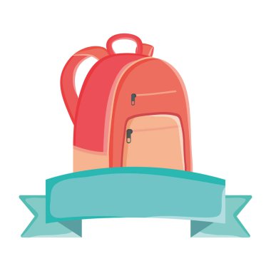 okul çantası ve kurdele çerçeve simgesi