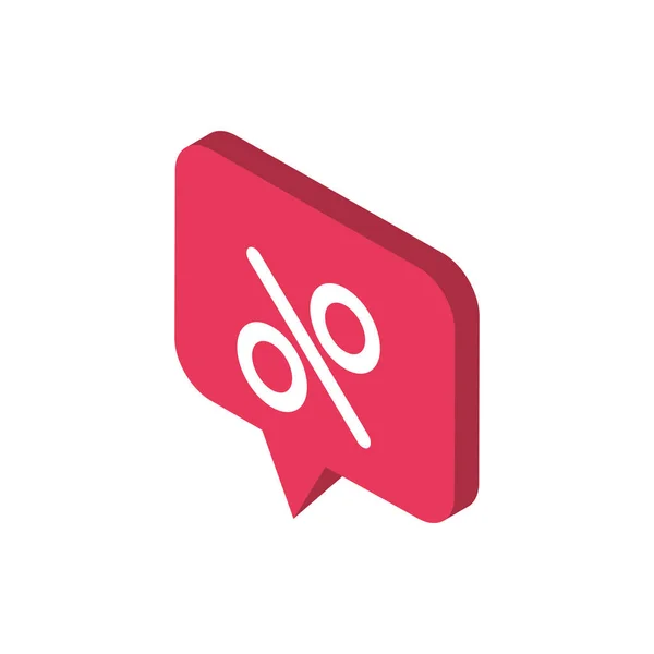 Discount percent online shopping isometric icon — 스톡 벡터