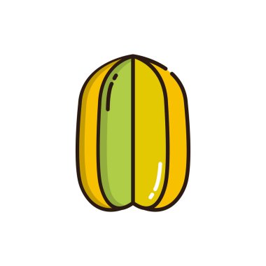 İzole yıldız meyve ikonu doldurma vektör tasarımı