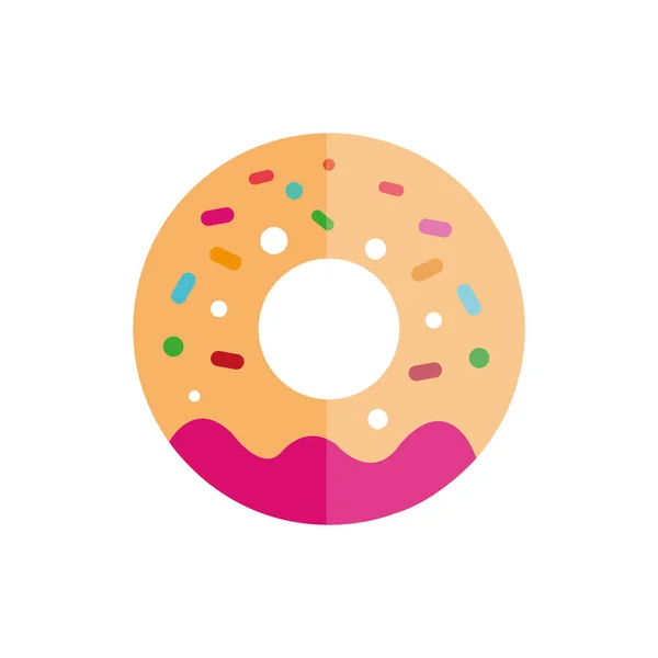 Isolierte süße Donut-Symbol flache Vektor-Design — Stockvektor