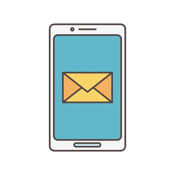 Smartphone email app icono de los medios de comunicación social — Vector de stock