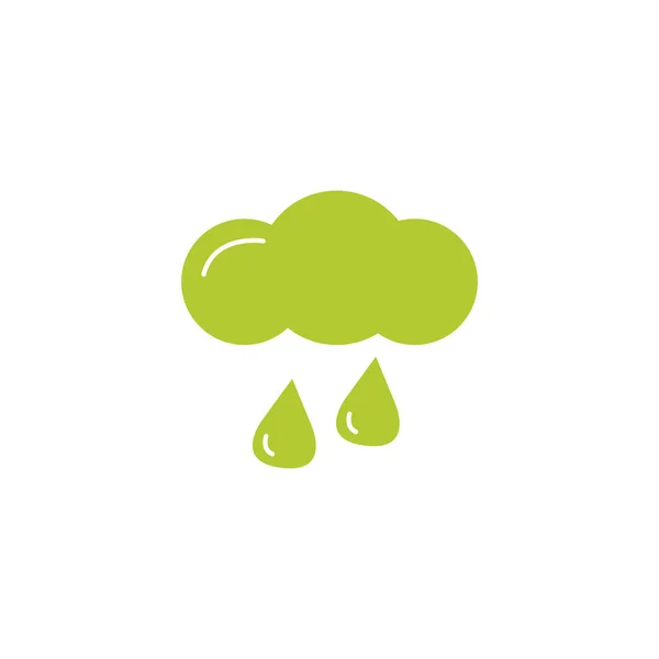 雲雨環境に優しい塗りつぶしスタイルのアイコン — ストックベクタ