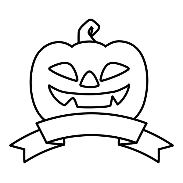 Truco o tratamiento - feliz imagen de la línea de Halloween — Vector de stock