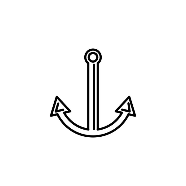 Kotwica morska letnia ikona linii — Wektor stockowy