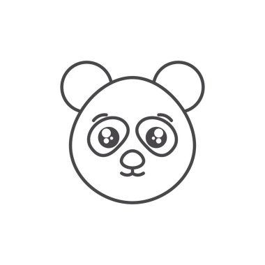 Sevimli ayı panda vahşi hayvan çizgisi simgesi