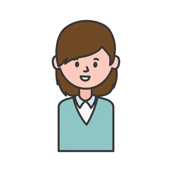 Mujer avatar diseño vectorial persona — Vector de stock