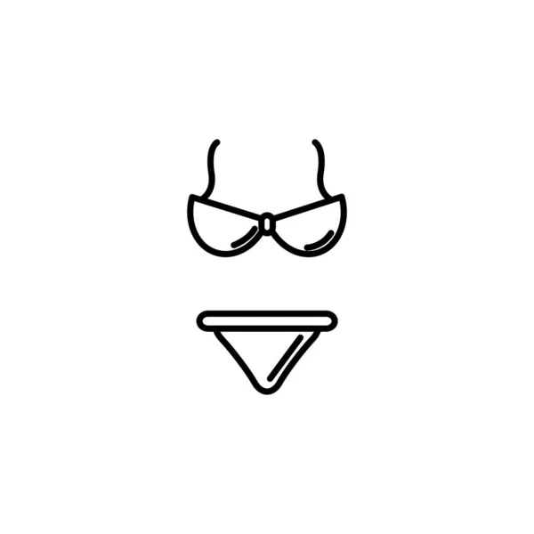 Bikini baddräkt sommar ikon linje — Stock vektor