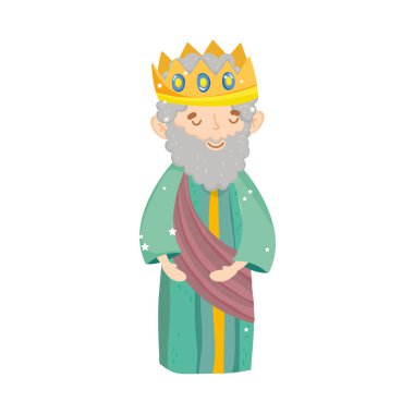 wise king with crown manger nativity, merry christmas