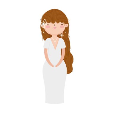 wedding bride woman elegant dress cartoon character
