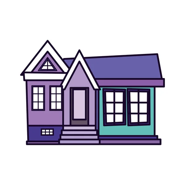 House facade architecture cartoon icon — Stock Vector