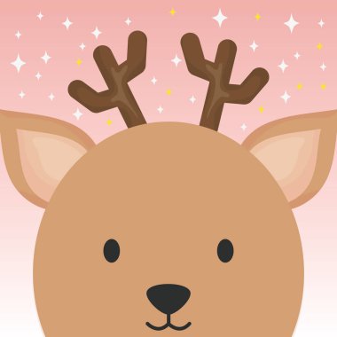 cute deer head cartoon animal