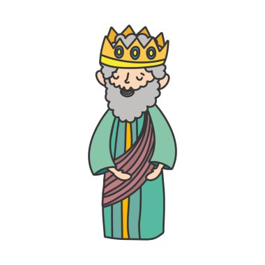 wise king with crown manger nativity, merry christmas