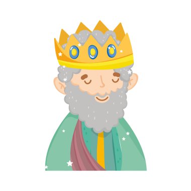 wise king with crown manger nativity, merry christmas