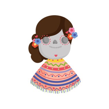 İzole edilmiş Meksika kafatası vektör tasarımı