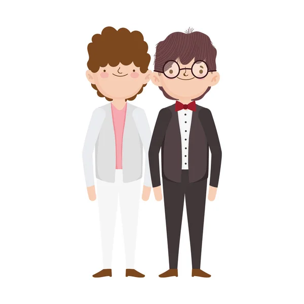 Wedding groom men character cartoon — Image vectorielle