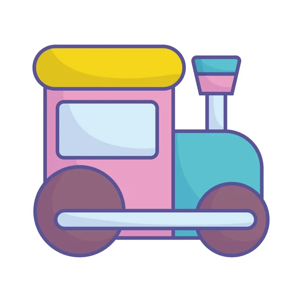 Baby shower plastic train toy icon — Image vectorielle