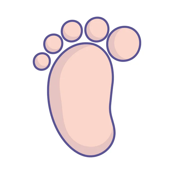 Baby shower footprint newborn icon — Stock Vector