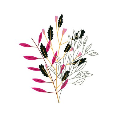 İzole edilmiş yapraklar vektör tasarımı çiziyor