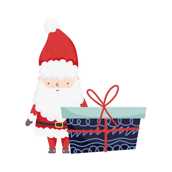 Weihnachtsmann mit Geschenk-Feier frohe Weihnachten — Stockvektor
