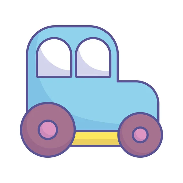 Baby shower toy plastic car icon — Stok Vektör