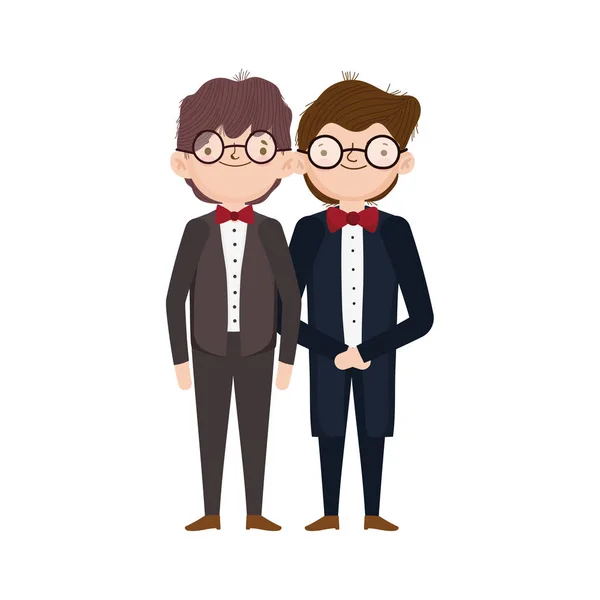 Wedding groom men character cartoon — Image vectorielle