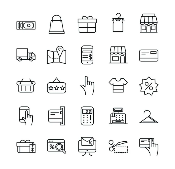 Alışveriş simgeleri satır biçimi