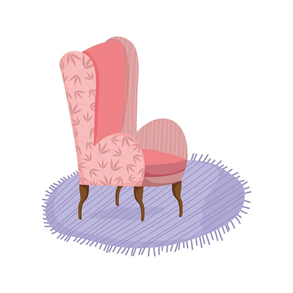 Classic chair carpet comfort furniture icon — 图库矢量图片