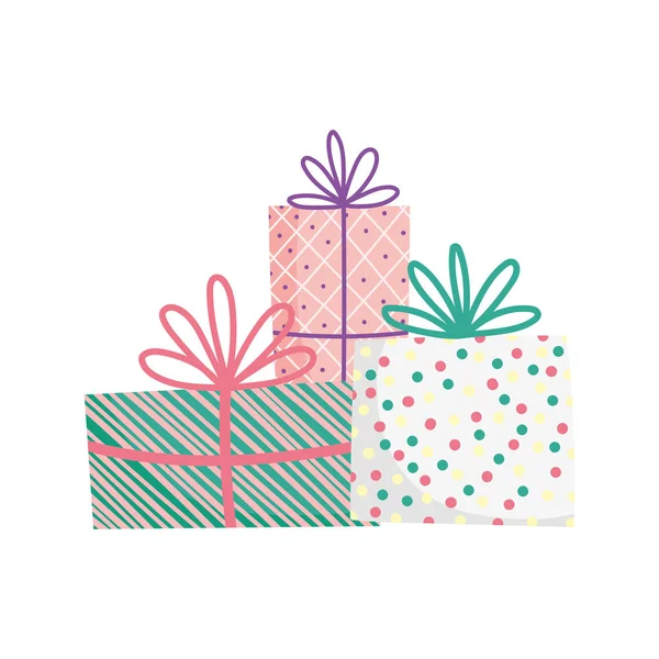 Decorative gift boxes surprise ornament icon — Διανυσματικό Αρχείο