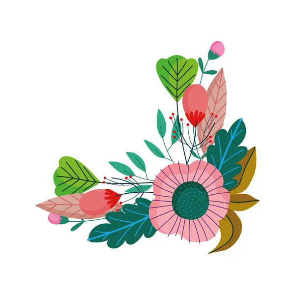 Flower sprout leaves foliage nature decoration icon — 图库矢量图片