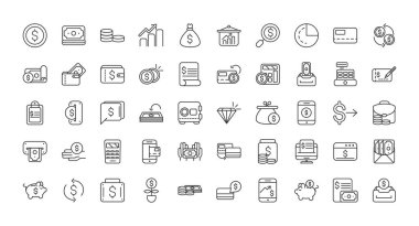 Banka para simgeleri kalın çizgi ayarlayın