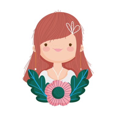 wedding bride flowers foliage floral decoration cartoon