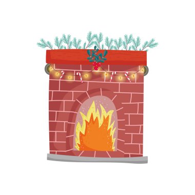 chimney lights garland candy sticks decoration icon