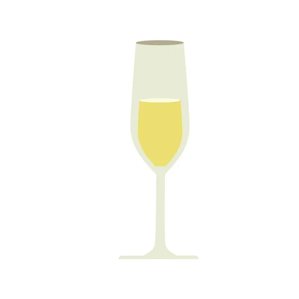 Copo de vidro de vinho ícone estilo plano —  Vetores de Stock