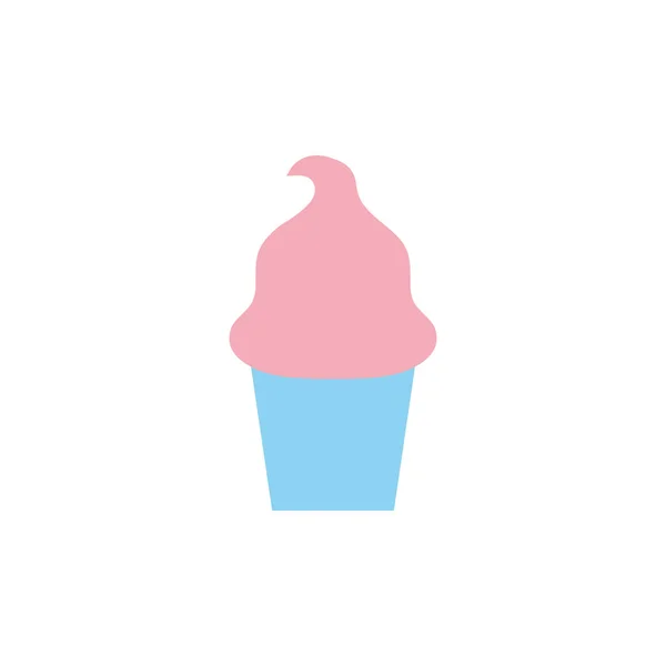 Izolovaný sladký muffin ikona plochý design — Stockový vektor