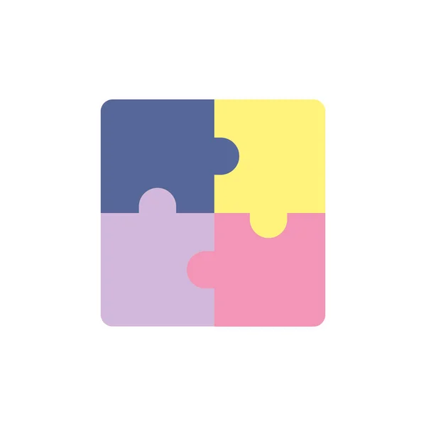 Toy puzzle pieces flat style icon — Stockový vektor