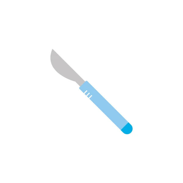 Projeto plano de ícone de faca médica isolada — Vetor de Stock