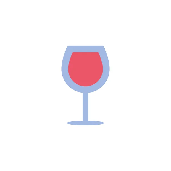 Μεμονωμένο ποτήρι κρασιού εικονίδιο επίπεδη σχεδίαση — Διανυσματικό Αρχείο