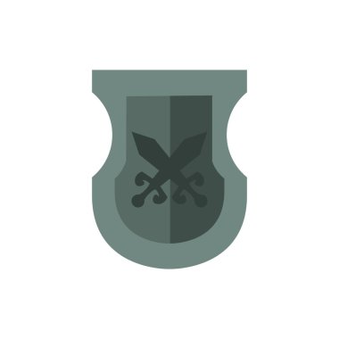 Ortaçağ kalkanı ve düz simge.