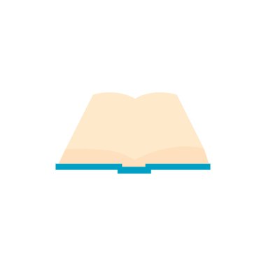 İzole edilmiş açık kitap düz tasarımı