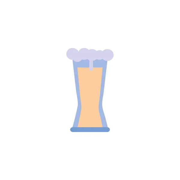 Μεμονωμένη μπύρα γυαλί εικονίδιο επίπεδη σχεδίαση — Διανυσματικό Αρχείο