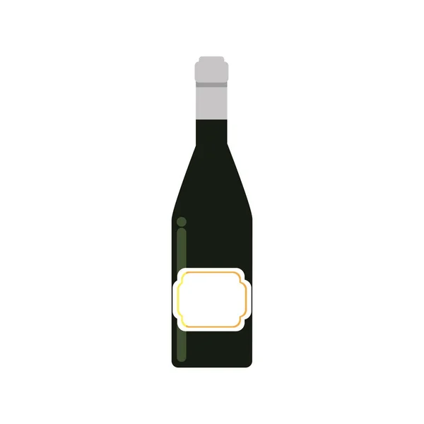 Wine bottle flat style icon — Stock Vector