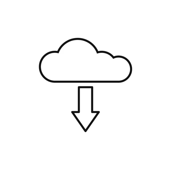 Cloud Computing Technologie Internet Line Stil — Stockvektor
