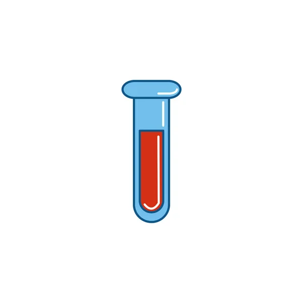 Izolált vérvizsgálati cső ikon kitöltése tervezés — Stock Vector