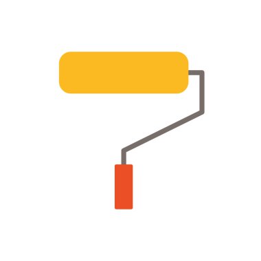 İzole edilmiş boya silindiri düz tasarım.