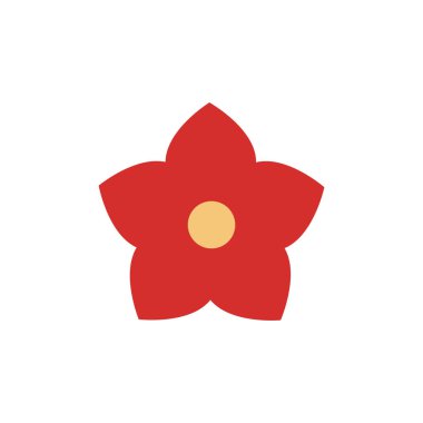 İzole çiçek simgesi düz tasarım