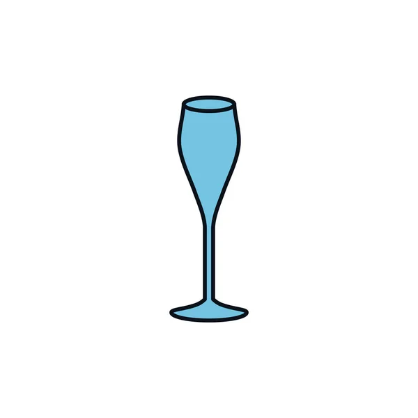 Champagne glas fest linje fylla design — Stock vektor