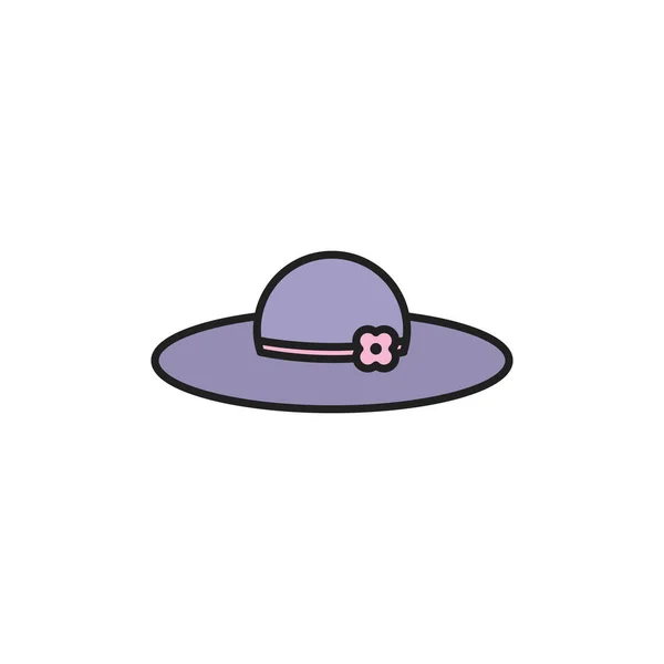 Un icono de sombrero aislado llena el diseño — Vector de stock