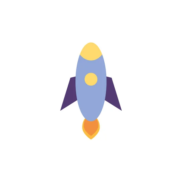 Zabawka startup rakieta płaski styl ikona — Wektor stockowy