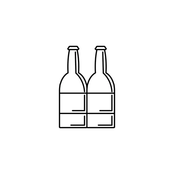 Diseño de la línea de iconos de la botella de cerveza aislada — Archivo Imágenes Vectoriales